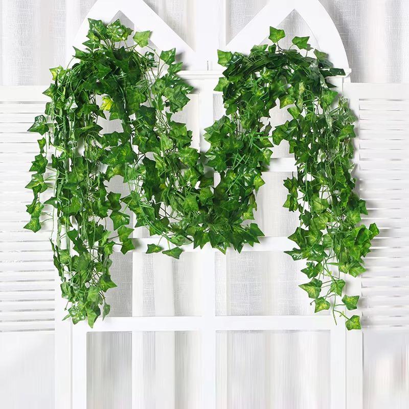 Artificial Hanging Plants Vine Leaves Green Festival Garland Outdoor Home Room Wedding Party Scrapbook Diy Garden Box Decoration
