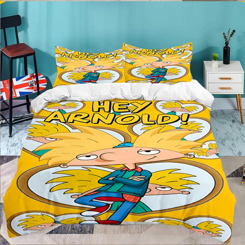 Arnold Adventure Awaits 3pcs Bedding Set,Including 1pc Duvet Cover And 2pcs Pillowcases Perfect Gift for Christmas,Ideal for Bedroom, Dormitory