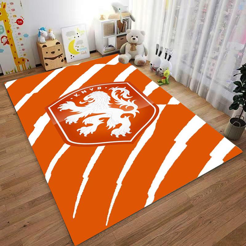 Orange Lion Shield Pattern carpet Non-slip rug suitable for living room and bedroom sofas