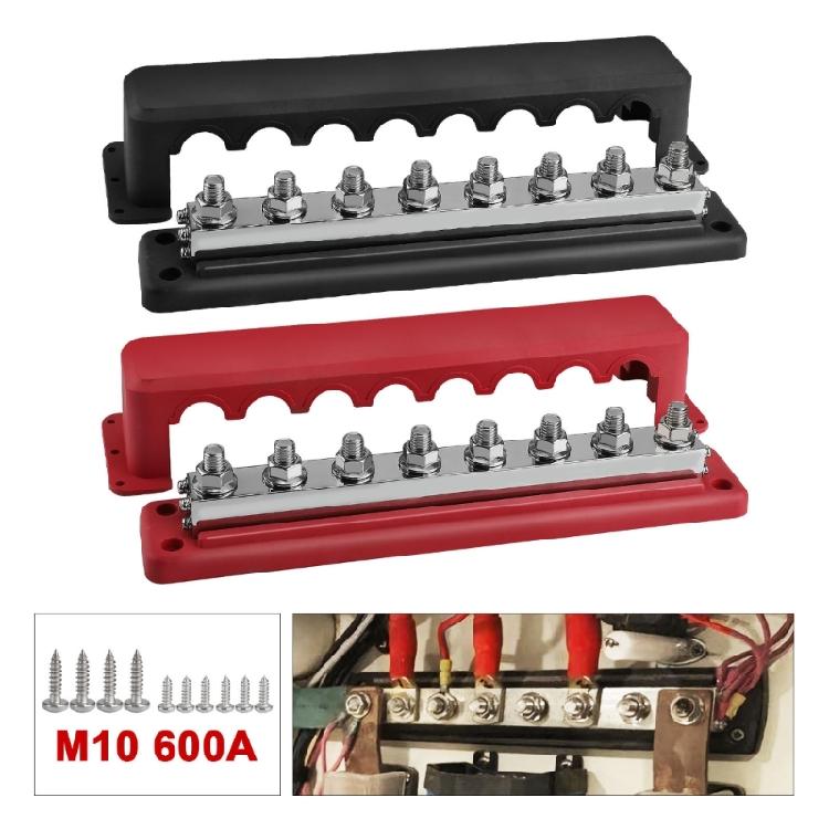 48V 600A 3/8'' Bus Bar Terminals Battery Power Distribution Block With Cover