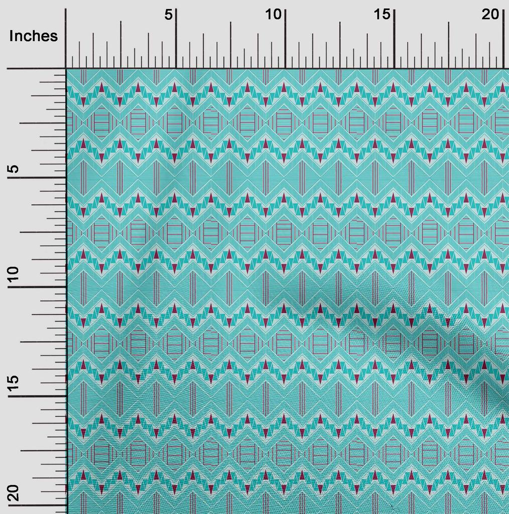 oneOone Cotton Flex Fabric Chevron & Triangle Geometric A  Printed Craft Fabric BTY 40 Inch