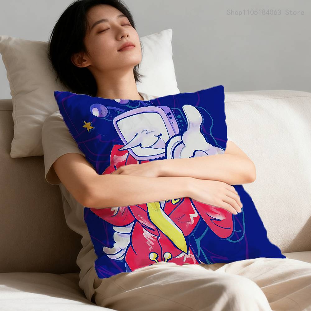 D-Deltarune Tenna Pillow Case Print Polyester Fiber 40X40 Cm Home Sofa Throw Cushion Cover Decoration