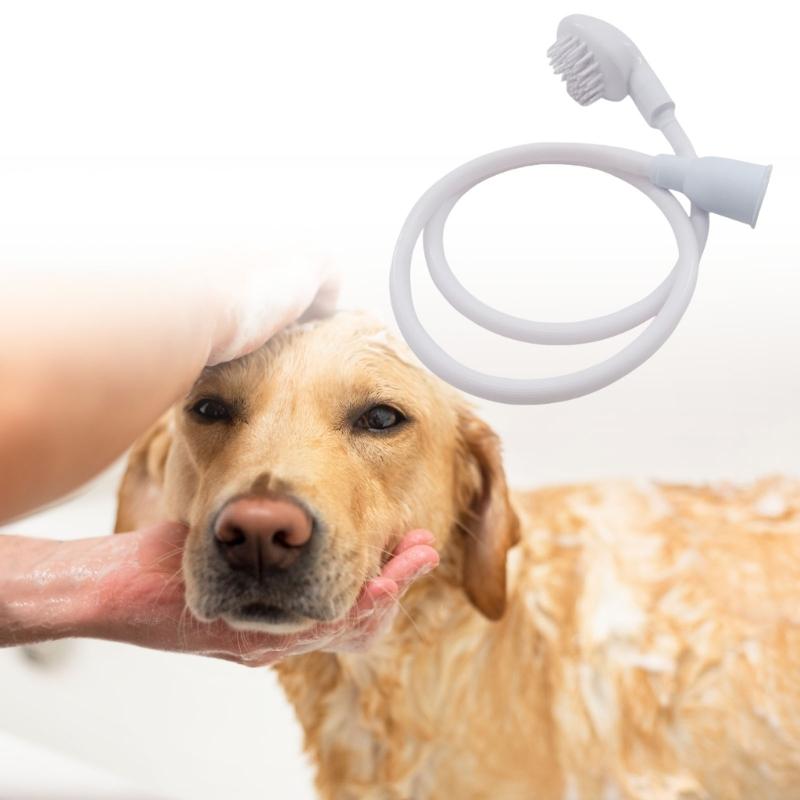 Handheld Shower Head with Detachable Brush for Effortlessly Dog Cats Bathing In Bathroom or Outdoor Easy Installation