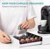 Navaris Capsule Holder Drawer Storage Coffee Capsules Espresso Machine Storage Case Rack Drawer Storage Slim White - - 40.1x23.6x5.8cm