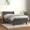 3130818 vidaXL Divan Bed and Mattress Dark Grey 90x200 Cm Velvet
