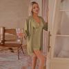 Suspender nightdress summer long plus size premium pajamas lace satin sexy nightgown two-piece set women's summer