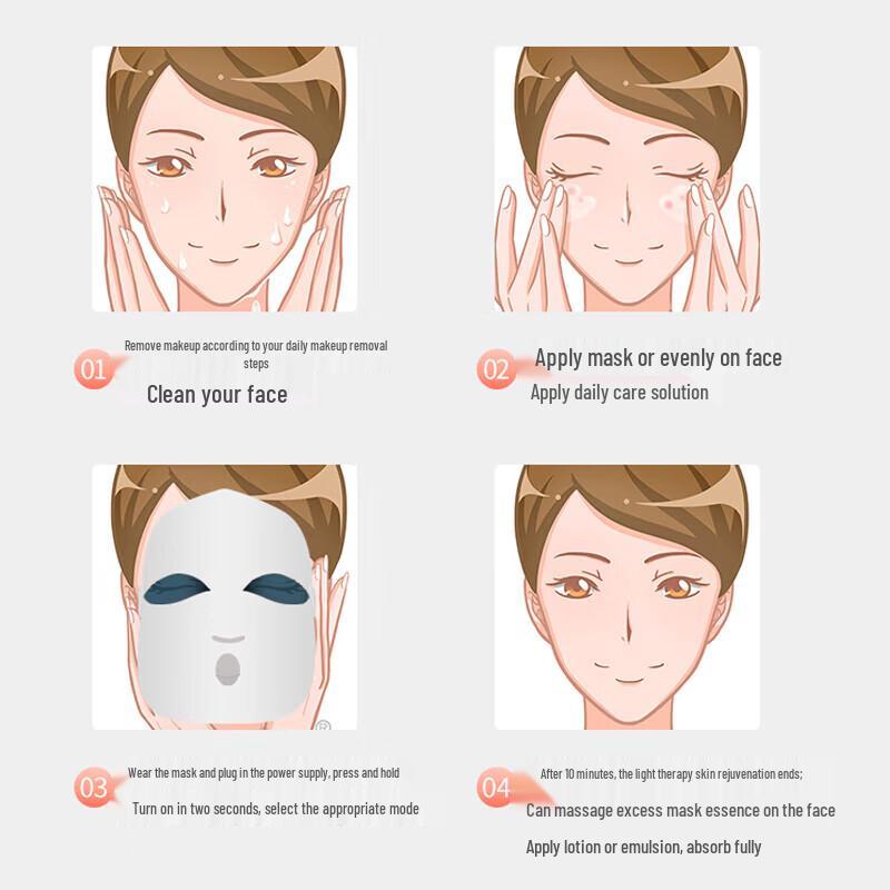 K·SKIN LED Light Therapy Facial Mask CN Plug (adapter Included)