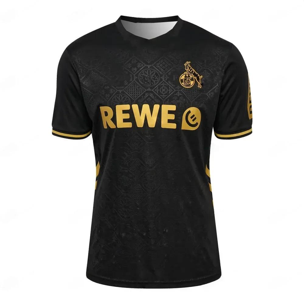 

FC Köln Special Edition Black Gold Soccer Jersey, REWE Sponsor, Ornate Pattern Breathable Football Shirt for Fans & Match Wear XL різнокольоровий