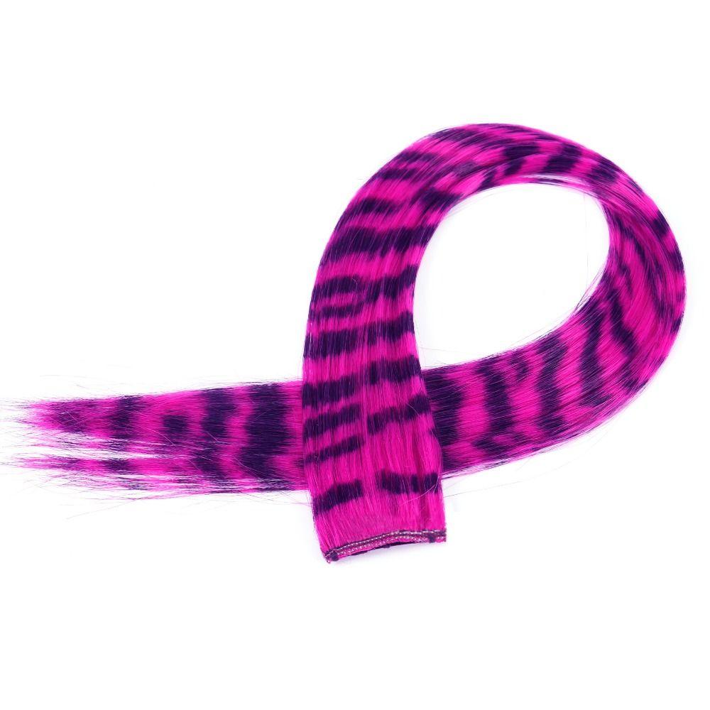 Colorful Girls Heat Resistant Fiber Feather Hair Extension Piece Leopard Print Wig Hair Accessories