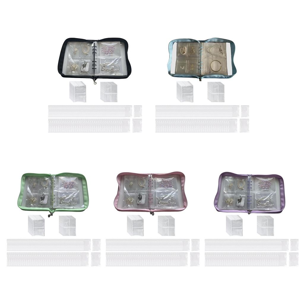 Reise Schmuck Organizer mit PVC-Taschen Transparente Aufbewahrung Buchtaschen für Halsketten Ohrringe Ringe und Armbänder