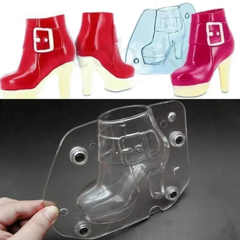 1 Pcs 3D Plastic Women's Boots New Chocolate Mold Cake Decoration Tool DIY Women's Shoes Candy Baking Mold Wholesale