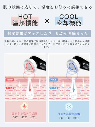 MAXGROOM EMS Facial Massager, 9-in-1 Ultrasonic Facial Massager with Hot and Cold Functions, LED Light, Ion Extraction, Pore Care, USB Rechargeable, P