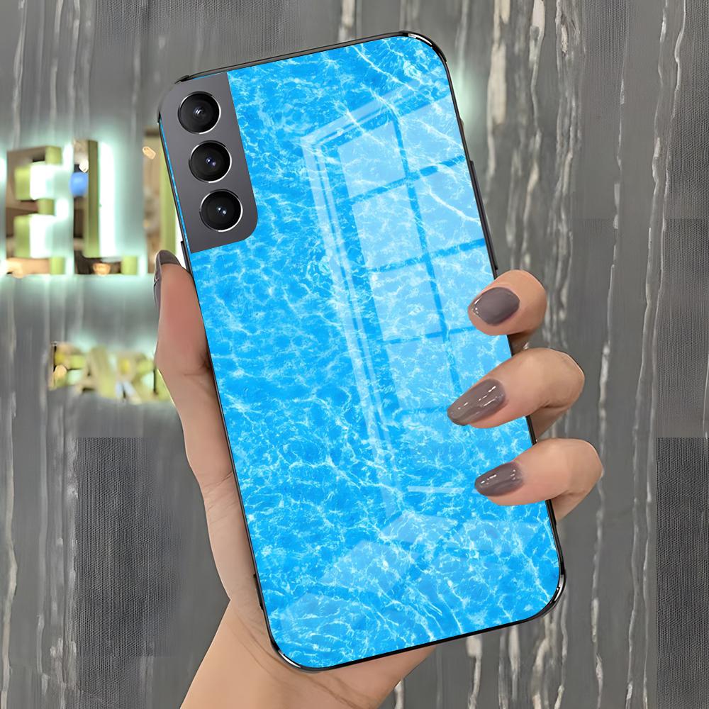 

Чехол для телефона с водой в бассейне для Samsung S26 S25 Plus S20 S20 Plus S22 Ultra S23 FE S21 Plus S21 Ultra Стеклянная крышка Samsung S22 Plus