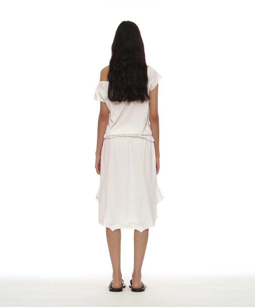 Partimento Woman Reverse T-Shirt Midi Skirt_White