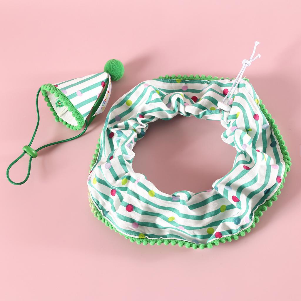 Birthday Cap for Dog Set Cat Dog Pet Polka Dot Scarf Hat Collar Pet Headwear Photography Props Birthday Decoration Pet Supplies