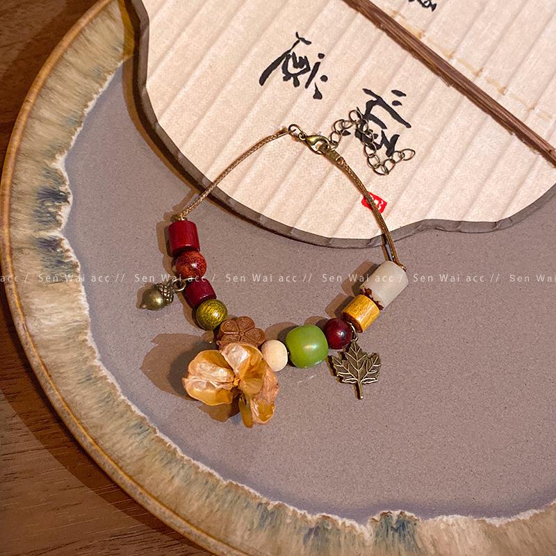 Mori retro plant fruit bracelet women's literary and ethnic style bracelet design sense new Chinese jewelry