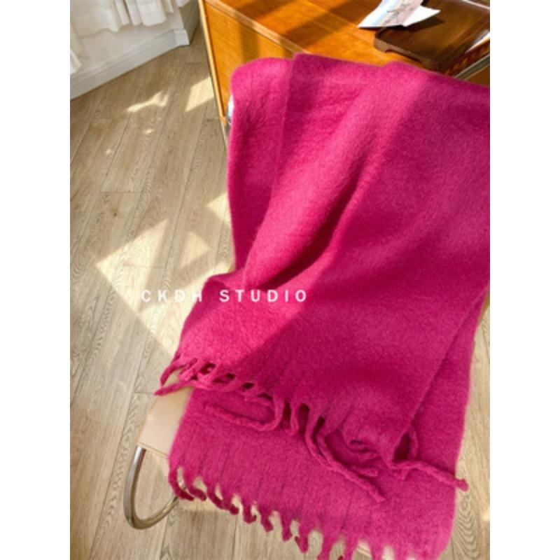 Thickened warm scarf women's winter versatile wool scarf soft waxy lengthened new shawl sense of quality