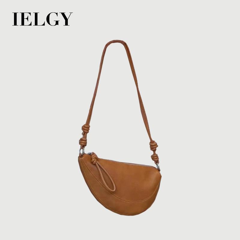 IELGY Korean Version Croissant Bag Niche Soft Leather All-Match One-Shoulder Messenger Half-Moon Bag