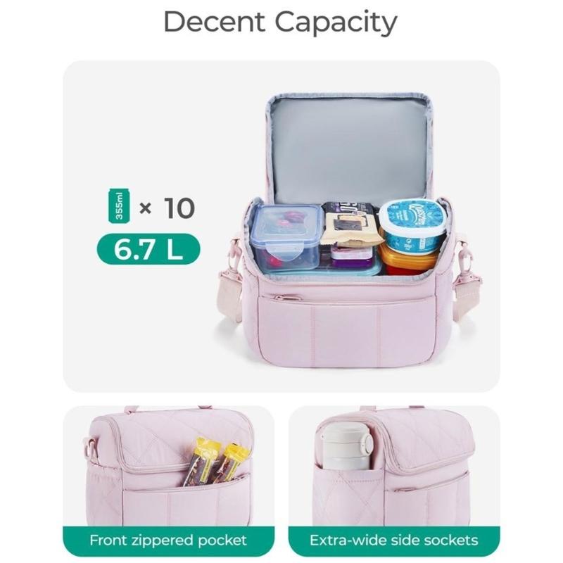 Flexible Lunch Bag With Waterproof Interior Thermal Insulation Double Shoulder Strap Design Portable Meal Bag