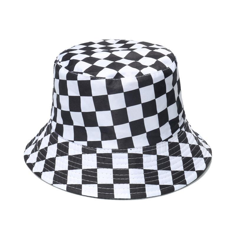 Stylish Retro Fisherman Hat Women's Sun Protection Plaid Bucket Hat Street Style