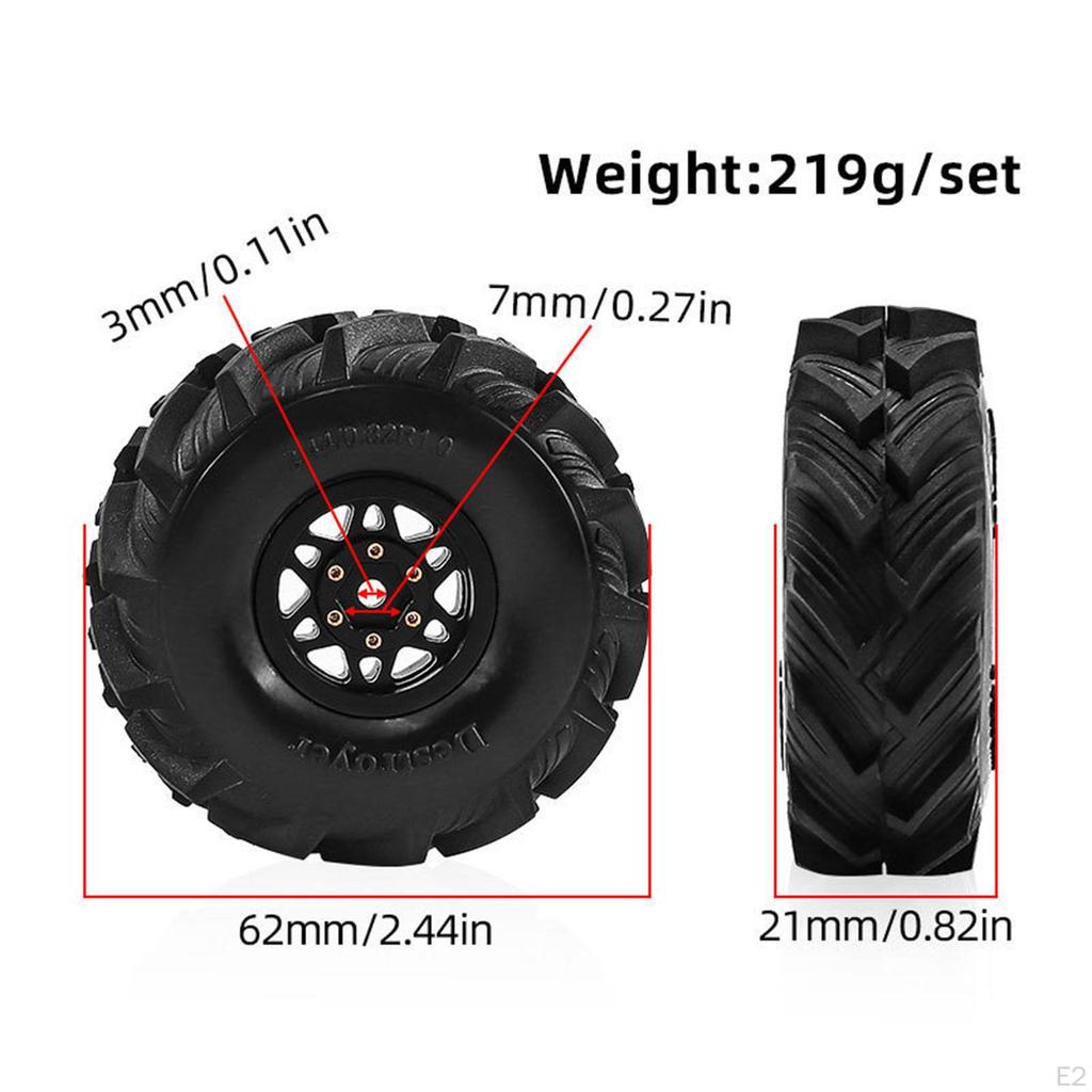4Pcs Wheel and Tire Sturdy Professional Easy Installation Replacement DIY Modified Replace for 1/18