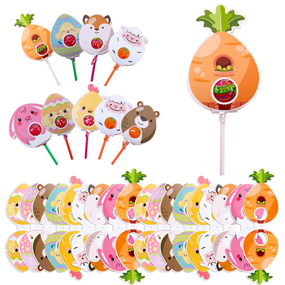 New, Easter Themed, Cartoon Chicken, Double-sided Lollipop Card Insertion, Candy Decoration Supplies, Party Supplies, Holiday Decorations