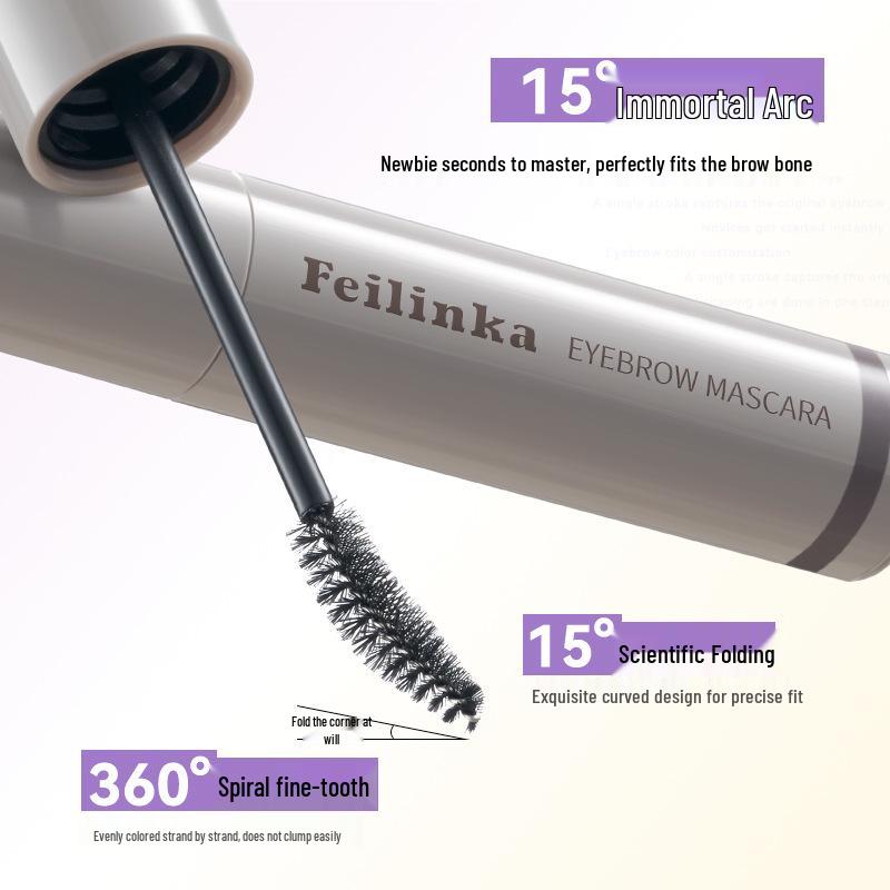Feilin Ka Koreanischer Augenbrauen-Tönstift, Wasserdicht & Langanhaltend, Natürliche neblige Textur, Schweißfest, Farbecht, Hellbraun für Frauen.