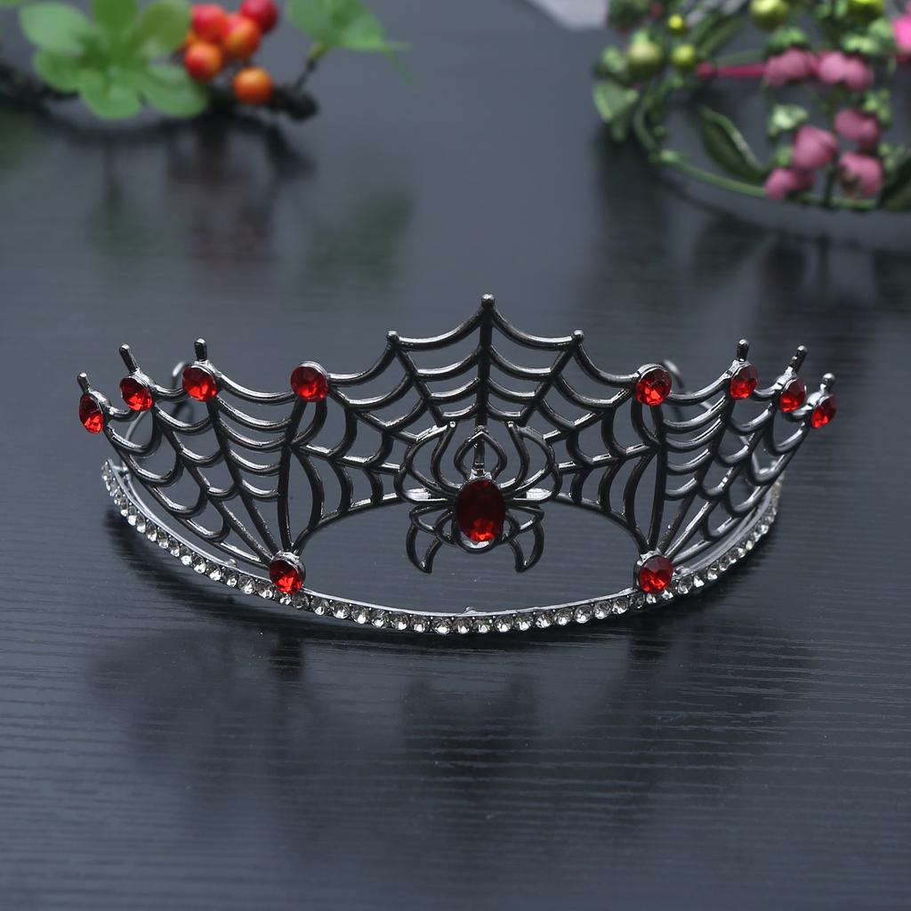 New Fun Black Spider Spider Web Crown Zinc Alloy Party Halloween Costume Props Headwear Crown Unisex Girl Gift