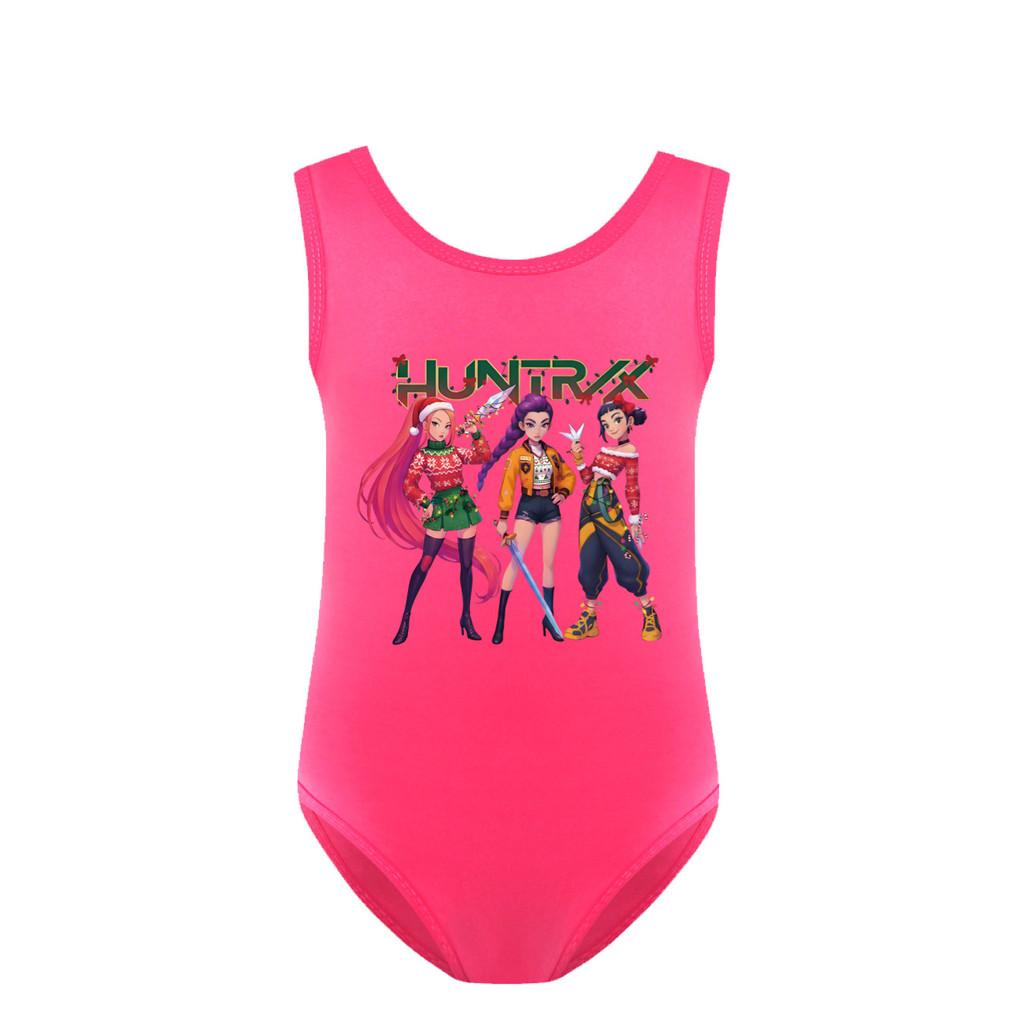 

5094 Kids Girls Christmas New Year Rumi Mira Zoey Print Swimsuit Swimming One-piece Bodysuit Swimwear 160cm