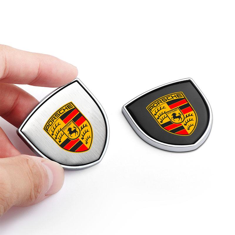 1Pcs 3D Metal Auto Door Shield Emblem Car Body Badge Sticker Styling For Porsche Boxster Cayenne Panamera Macan Cayman 911 918 996 917 991