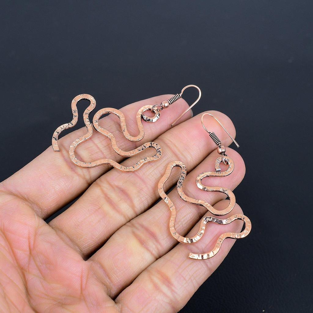 Designer Copper Earrings, Handmade Gemstone Earrings Jewelry, Gifts For Wife Brand New Earrings