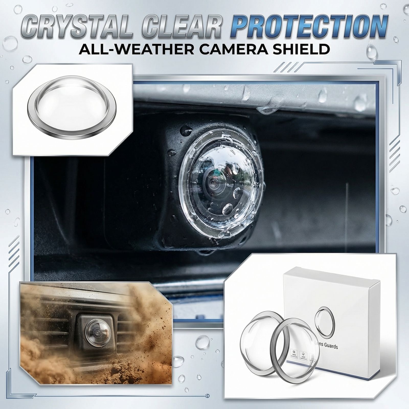 

Special 360° Reversing Camera Protective Cover For Front And Rear Car Cameras, -sand, Rainproof Protective Shield, Modification Accessory One Size
