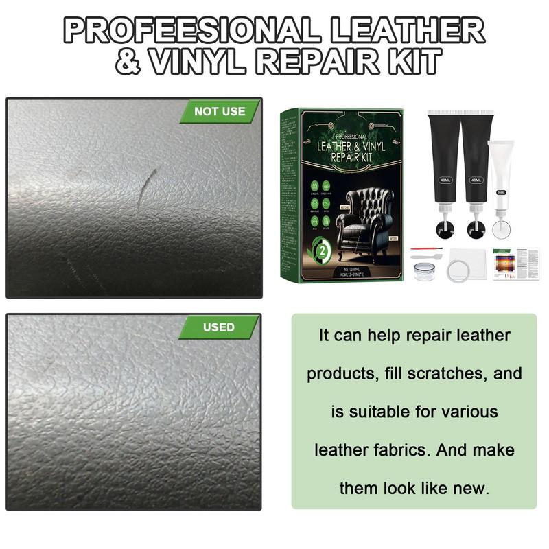 Leather Finish Gel Kit Natural Leather Filler Repair Compound Leather Repair Gel Restores Car Seats Sofas Fixes Scratches &