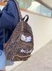 Hello Kitty Cartoon Nylon Backpack With Splicing And Contrast Stitching For Daily Commuting