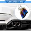 Slant Dual Exhaust Tip, 2.4" Inlet 4.9" Outlet 6.7" Length Tailpipe Universal for Car Bolt on Stainless Steel Burnt Blue