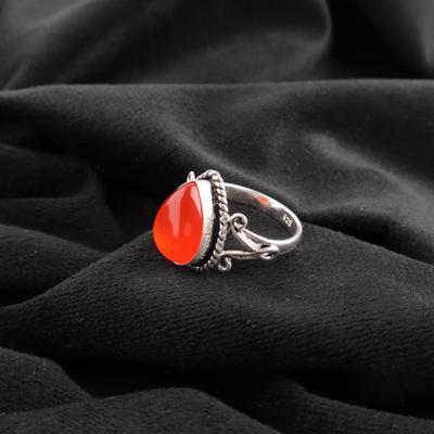 Karnel Ädelstenssmycken, 925 Massivt Sterlingsilver Ring, Handgjord Bländande Silverring Smycken För Thanksgiving-present