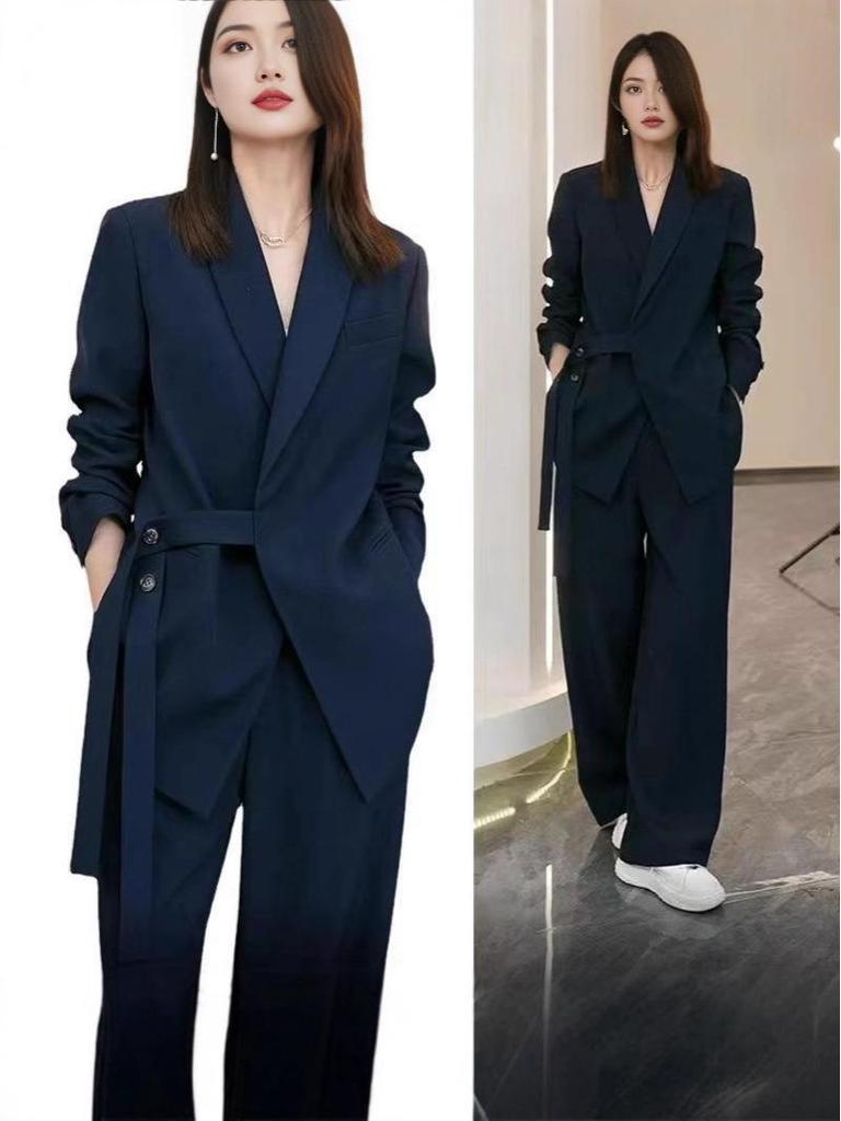 Southeast Asia Women's Plus Size Wide-Leg Pants Two-Piece Set - Spring/Autumn Fashion