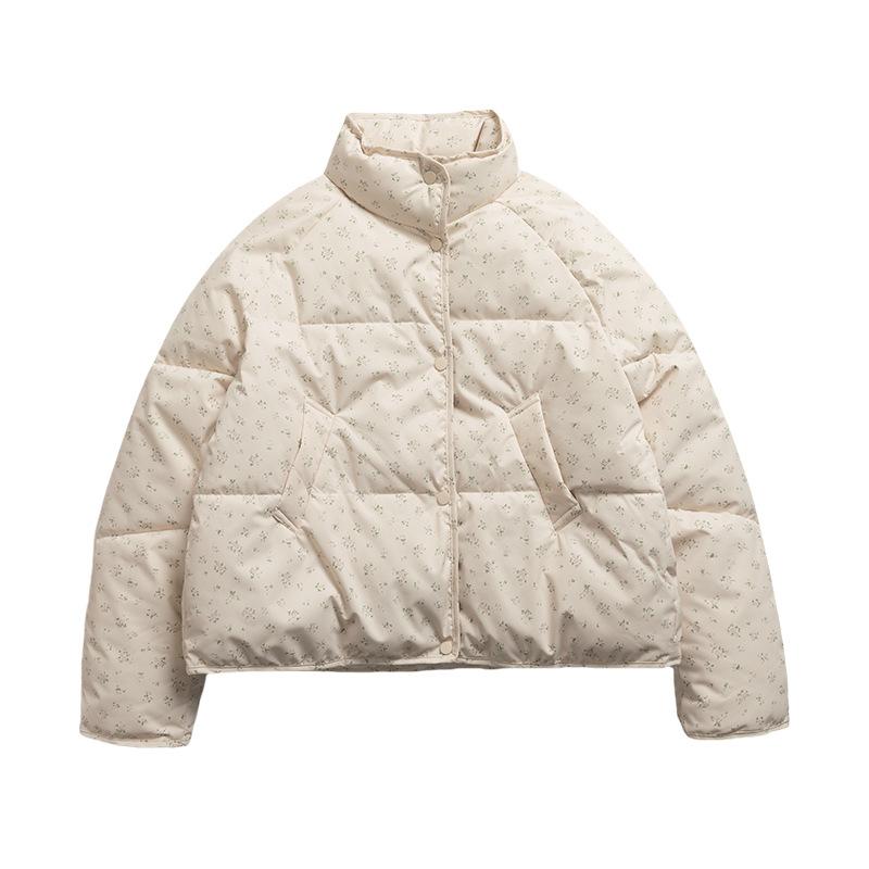 Super good-looking down cotton-padded clothes for women's winter new milk huhu floral cotton-padded jackets for small people
