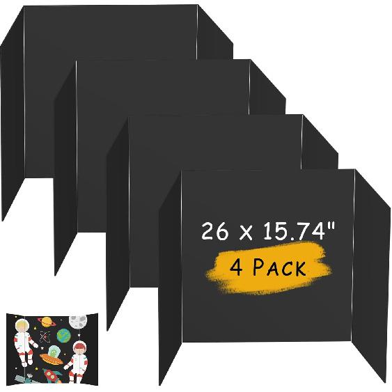 HAUTOCO 3 Pcs Small Trifold Poster Board 21 x 14 inches Tri Fold Presentation Boards White Corrugated Project Boards for Science Fair, School