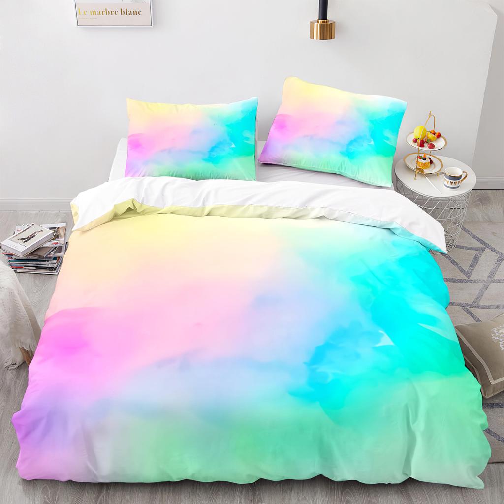 Colorful Rainbow Bedding Set Single Twin Full Queen King Size Rainbow Bed Set 3D Anime