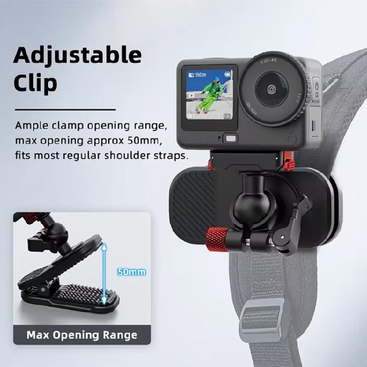 Magnetic Action Camera Bag Mount with Textured Grip, Adjustable Camera Holder for Hiking Updates, Cycling Video, Travel Use, and Daily Recording