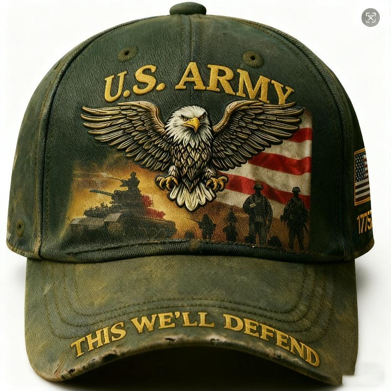 Unisex Vintage Embroidered American Flag Baseball Cap - Adjustable Strap, Realistic Flag Design (Stars & Stripes), Casual Street