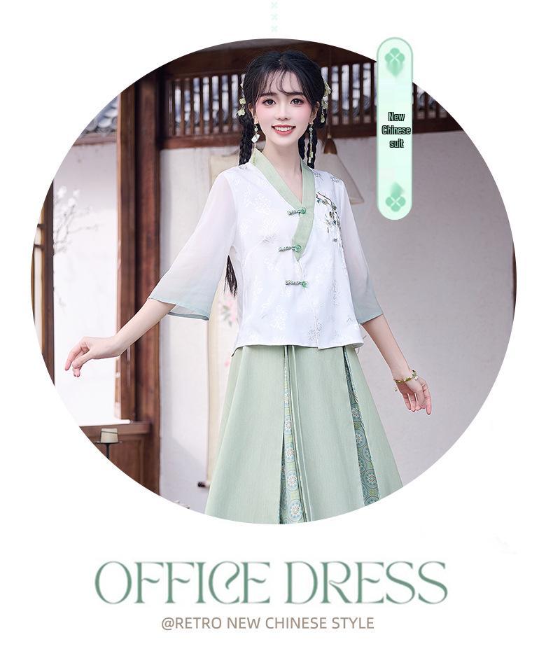 Vintage Chinese Cheongsam & Tang Suit Two-Piece Hanfu Set for Women