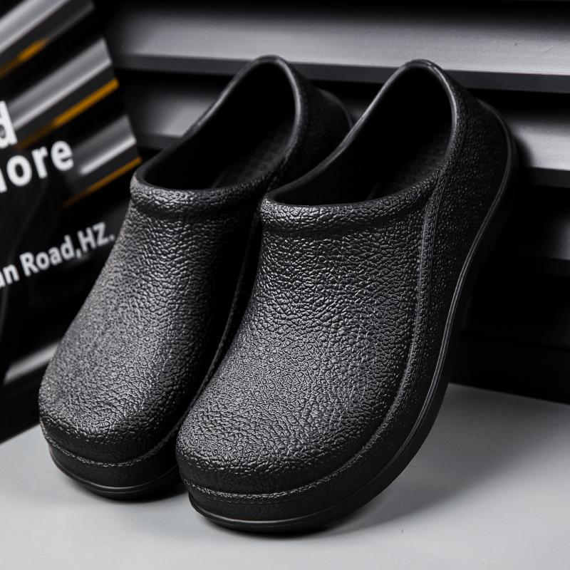 Herren Kochschuhe Mann Sommer Strandschuhe Wasserdicht Ölfest Küchenschuhe Rutschfest Gartenschuhe Hotel Arbeitsschuh EVA Sandale
