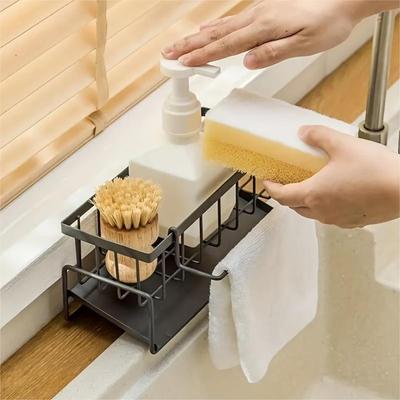 1 pz Porta strofinacci e spugne, scolapiatti anti-umidità e anti-ruggine, scolapiatti con detergente e porta strofinacci, per shampoo