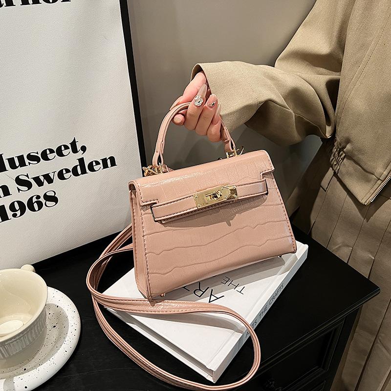 Spring New High-end High-gloss Stone Pattern Portable Single Shoulder Oblique Span Trendy Women's Bag