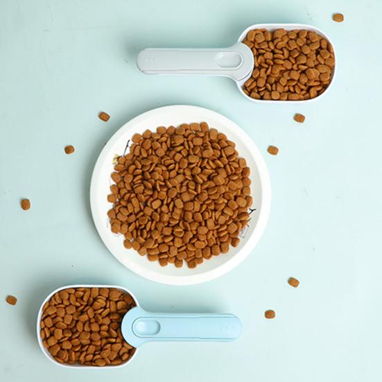 Dog Food Shovel Ergonomic Design Large Capacity ABS Sealing Bag Clip Pet Food