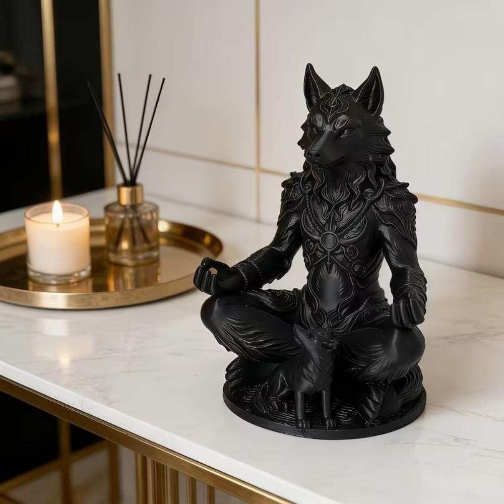 Gothic Wolf Statue Sheep Desktop Ornaments Collectible Gift Animal Figurine Home