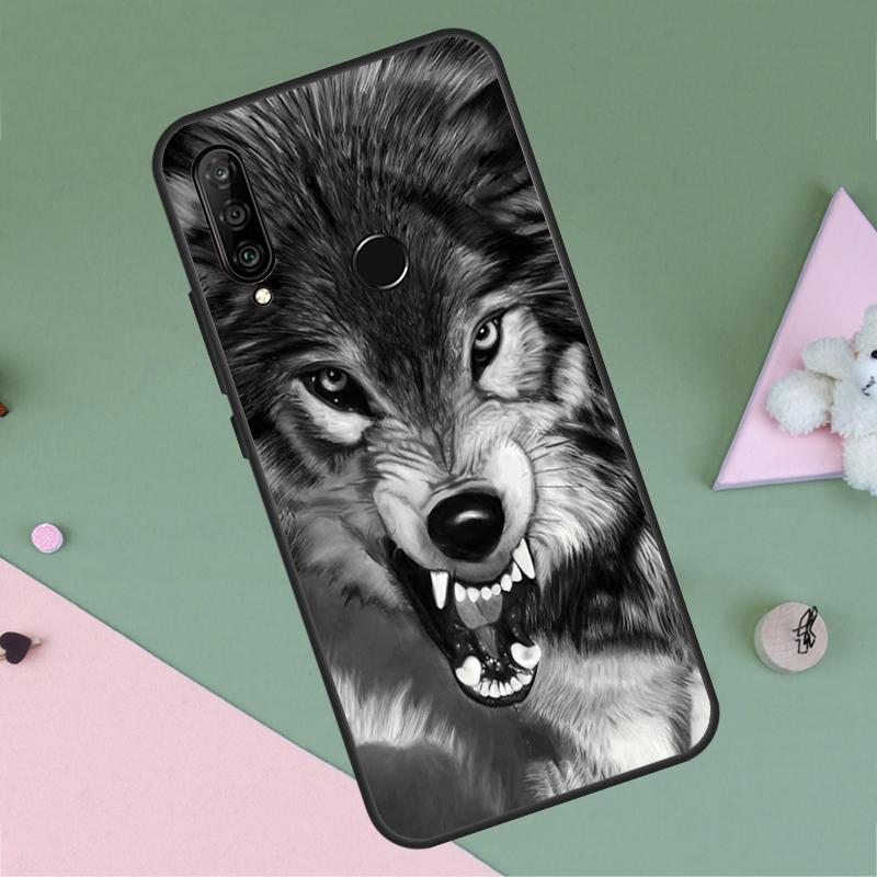 Angry Wolf For Huawei P20 P40 Lite P60 P30 Pro Nova 5T 9 10 SE 12s 12i 11i Y90 Y70 Y60 Y61 Y72 Y91 Case
