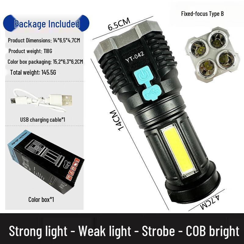 WGP Rechargeable LED Emergency Flashlight